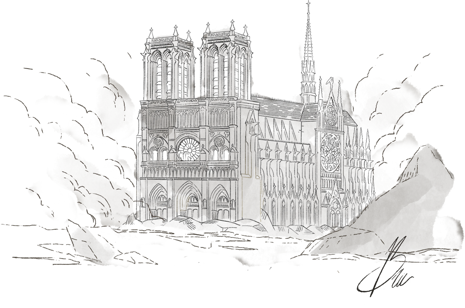 A Strange Painting of Notre-Dame — game artwork